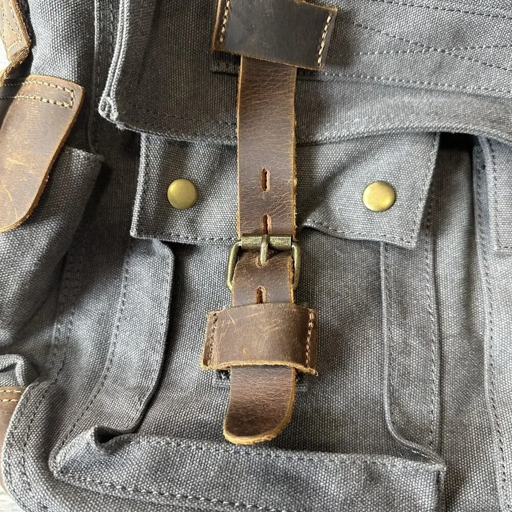 Lifewit Canvas Messenger Bag Medium Gray Laptop Shoulder Satchel Travel